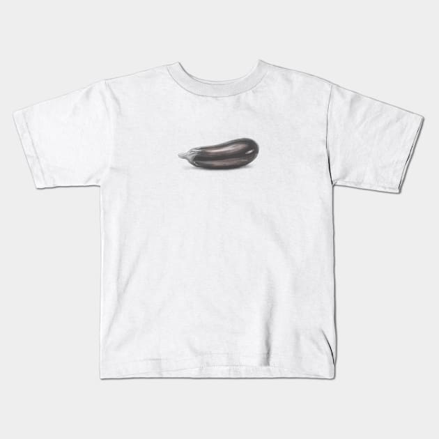 Eggplant Kids T-Shirt by ArtDary